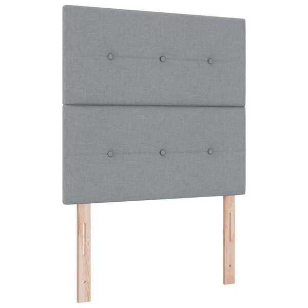 vidaXL Cama tipo Box Spring con colch&oacute;n Gris Claro 90 x 200 cm tela