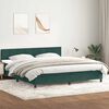 vidaXL Cama box spring con colch&oacute;n y LED terciopelo verde oscuro 180x220 cm