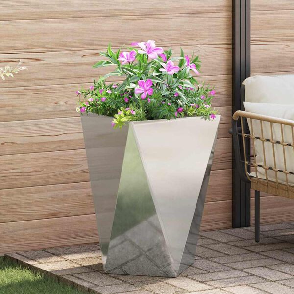 vidaXL Jardinera 2 pcs Plateado 50 x 50 x 75 cm Acero Galvanizado