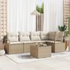 vidaXL Conjunto de sof&aacute; de jard&iacute;n con coj&iacute;n 6 pcs Beige y Crema