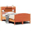 vidaXL Cama con estanter&iacute;a sin colch&oacute;n madera maciza marr&oacute;n 135x190cm
