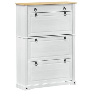 vidaXL Armario Zapatero Corona 99 x 32 x 138 cm Madera de pino macizo
