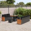 vidaXL Conjunto de sof&aacute;s de jard&iacute;n 13 pcs Negro rat&aacute;n sint&eacute;tico