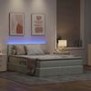 vidaXL Cama con almacenamiento y LED Gris Claro 140 x 200 cm