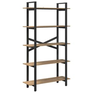 vidaXL Estante de libros 5 niveles 100 x 33,5 x 178 cm Roble artisan