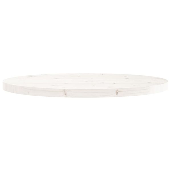 vidaXL Tablero de mesa redondo madera maciza de pino blanco &Oslash;80x3 cm