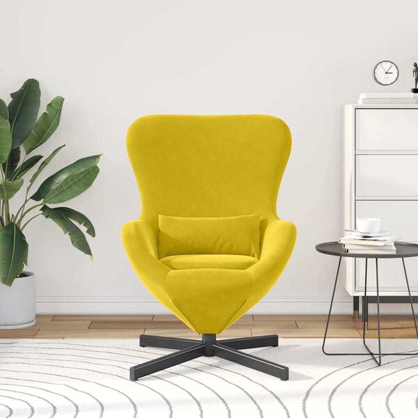 vidaXL Sillón huevo Amarillo 63 x 73 x 90 cm Terciopelo