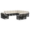 vidaXL Conjunto de sof&aacute;s de jard&iacute;n 13 uds. Negro y Blanco Crema