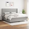 vidaXL Cama box spring con colch&oacute;n tela gris claro 200x200 cm