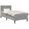 vidaXL Estructura de cama con colch&oacute;n Gris Claro 90 x 190 cm