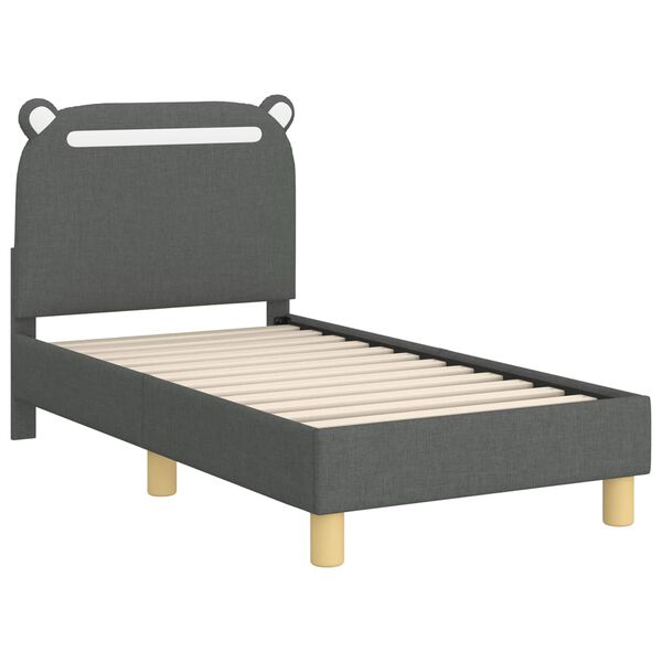 vidaXL Estructura de cama para niños pequeños con cabecera Gris oscuro