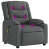 vidaXL Sill&oacute;n reclinable de masaje con tapicer&iacute;a gris oscuro