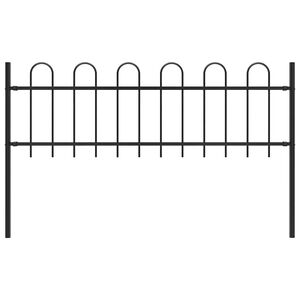 vidaXL Valla de jard&iacute;n BOXTEL con aro superior de acero, 170x60 cm, negro