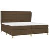 vidaXL Cama box spring con colch&oacute;n tela marr&oacute;n oscuro 200x200 cm