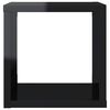 vidaXL Estantes cubo de pared 4 unidades negro brillo 22x15x22 cm