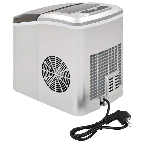 vidaXL Máquina para hacer cubitos de hielo 2,4 L 15 kg / 24 h plateado