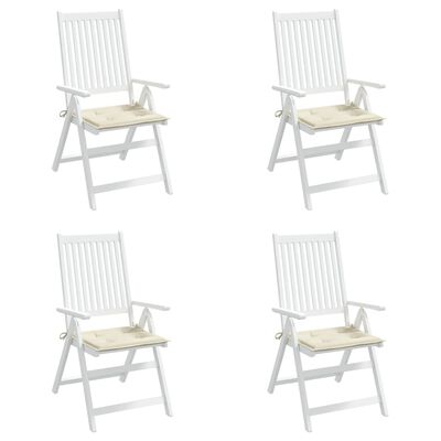 vidaXL Cojines para sillas de jardín 4 unidades crema 40x40x3 cm