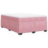 vidaXL Cama box spring con colch&oacute;n terciopelo rosa 160x200 cm
