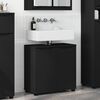 vidaXL Armario para lavabo de ba&ntilde;o con estante Negro 60 x 30 x 60 cm