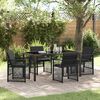 vidaXL Conjunto de Comedor de Jard&iacute;n 5 pcs Negro rat&aacute;n sint&eacute;tico