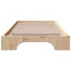 vidaXL Estructura de cama Natural 75 x 190 cm Madera de pino macizo