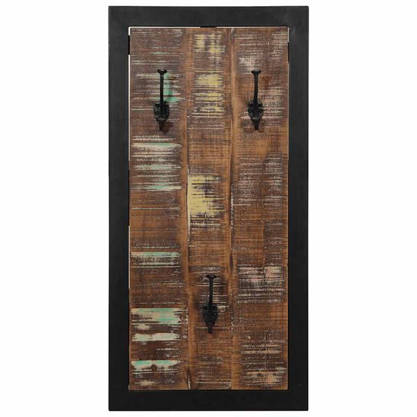 vidaXL Perchero multicolor madera maciza reciclada 40x2x80 cm