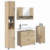 vidaXL Juego de muebles de ba&ntilde;o con caj&oacute;n 4 pcs Roble Sonoma
