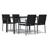 vidaXL Juego comedor jard&iacute;n 5 piezas y cojines rat&aacute;n sint&eacute;tico y acero