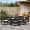 vidaXL Conjunto de Comedor de Jard&iacute;n 9 pcs Negro rat&aacute;n sint&eacute;tico