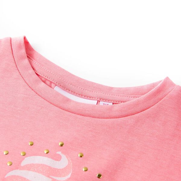 Camiseta infantil rosa brillante fluorescente 104