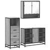 vidaXL Set de muebles de ba&ntilde;o 3 pzas madera contrachapada gris sonoma