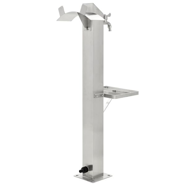 vidaXL Columna de agua de jard&iacute;n acero inoxidable cuadrada 95 cm