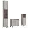vidaXL Set de muebles de ba&ntilde;o 3 pzas madera contrachapada gris sonoma