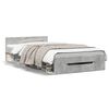 vidaXL Cama con caj&oacute;n madera ingenier&iacute;a gris hormig&oacute;n 100x200 cm