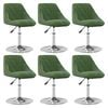 vidaXL Silla de comedor giratoria 6 uds terciopelo verde oscuro