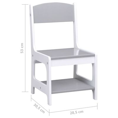 vidaXL Mesa infantil con 2 sillas MDF blanco