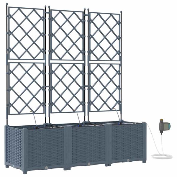 vidaXL Macetero de Jard&iacute;n 3 pcs Gris Claro Acero