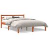vidaXL Estructura de cama sin colch&oacute;n madera maciza marr&oacute;n 120x190 cm