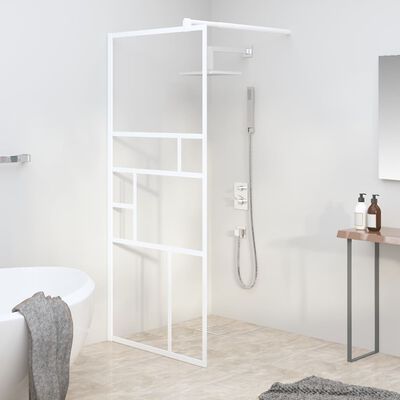 vidaXL Mampara de ducha accesible vidrio ESG blanco 90x195 cm