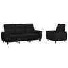 vidaXL Juego de Sof&aacute; 2 pcs Negro Tela