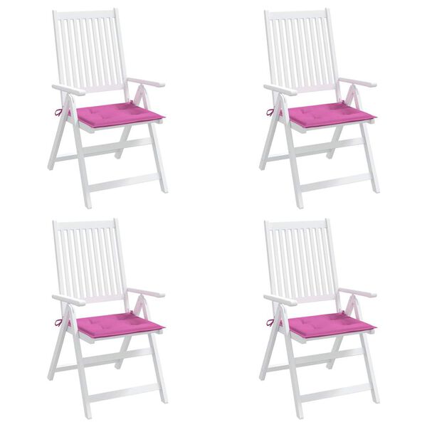 vidaXL Cojines de silla de jard&iacute;n 4 uds tela rosa 40x40x4 cm