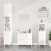 vidaXL Juego muebles de ba&ntilde;o 4 pzas madera contrachapada blanco brillo