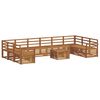 vidaXL Conjunto de sof&aacute;s de exterior 11 uds. Natural