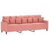 vidaXL Sof&aacute; de 3 plazas terciopelo rosa 210 cm