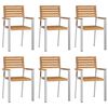 vidaXL Conjunto de Comedor de Jardín 7 pcs Madera de teca maciza