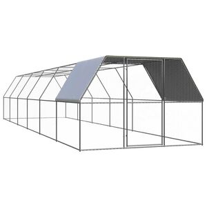 vidaXL Jaula gallinero de exterior de acero galvanizado 3x12x2 m