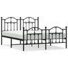 vidaXL Estructura cama sin colch&oacute;n con estribo metal negro 150x200 cm