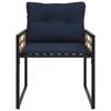 vidaXL Juego de muebles de exterior con cojín 4 pcs Azul Marino