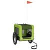 vidaXL Remolque de bicicleta mascotas hierro tela Oxford verde negro