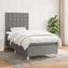 vidaXL Cama box spring con colch&oacute;n tela gris oscuro 90x200 cm